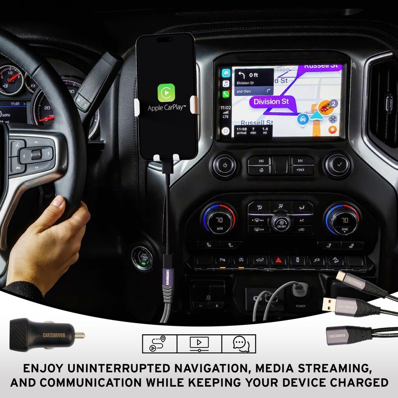 Dash-Sync Car Charger Kit, Dual USB-and USB-A Cable and 12V Adapter, Fast-Cha... gallery