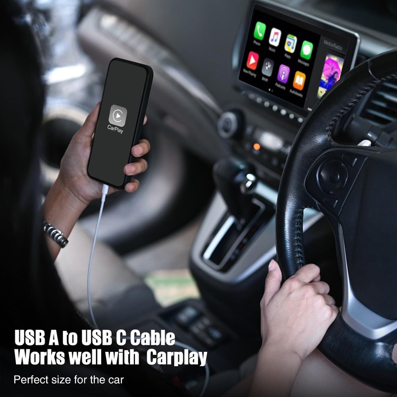 Car Carplay Cable for iPhone 17 16 15 Pro Plus Max 6FT+3.3FT+3.3FT, White gallery