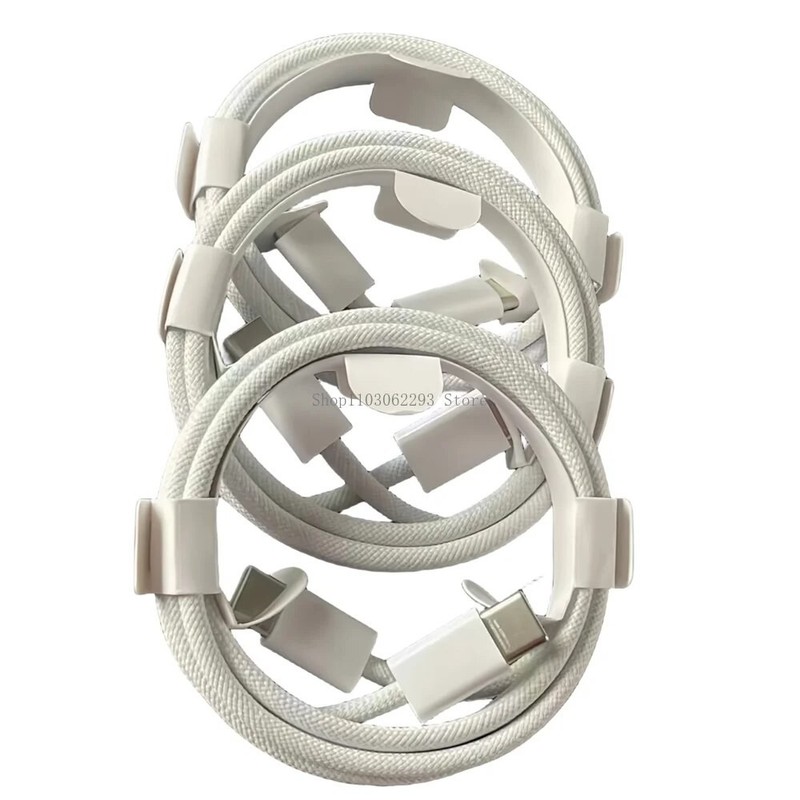 2x USB-C Charging Cable Data Sync Type-C Long Strong Braided Cord White 5ft Long gallery