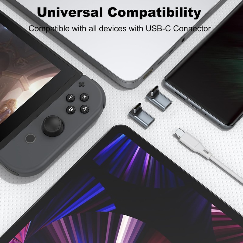 2-Pack 100W USB-C Adapter with 90-Degree Design for Enhanced Connectivity gallery