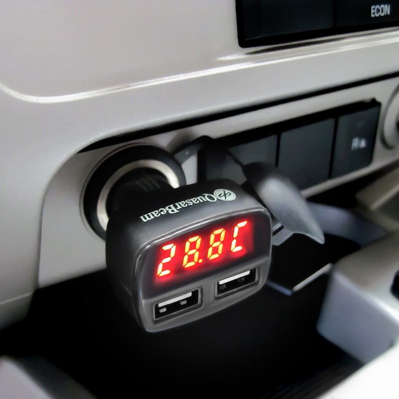QuasarBeam Cigarette Car Charger 4 in 1 Dual USB Adapter Battery Devices Tester gallery
