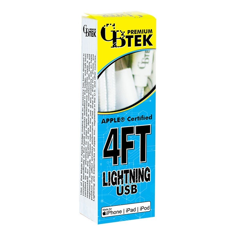 CBTEK iPhone MFI Certified 4ft Charging Cables - Lightning USB gallery