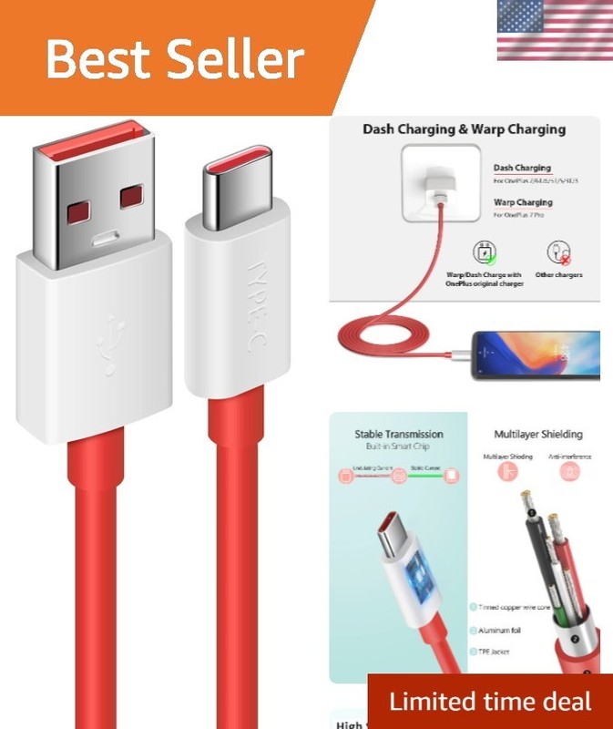 Fast Charge & Data Transfer Type-C Cable for OnePlus – 6FT, 80W Super-vooc