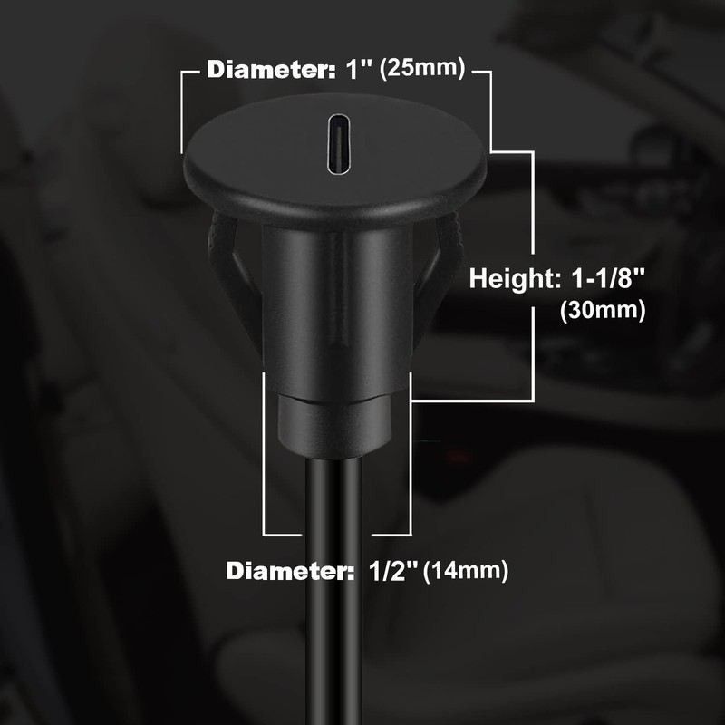 Small USB 3.0 to 3.0 Female Car Flush Mount Cable USB 3.0 Panel Mount Extensi... gallery