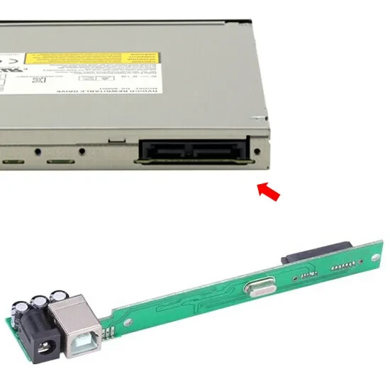 9.5mm IDE CD-ROM to USB Adapter - Connect 50-Pin DVD/CD slim Optical Drive gallery