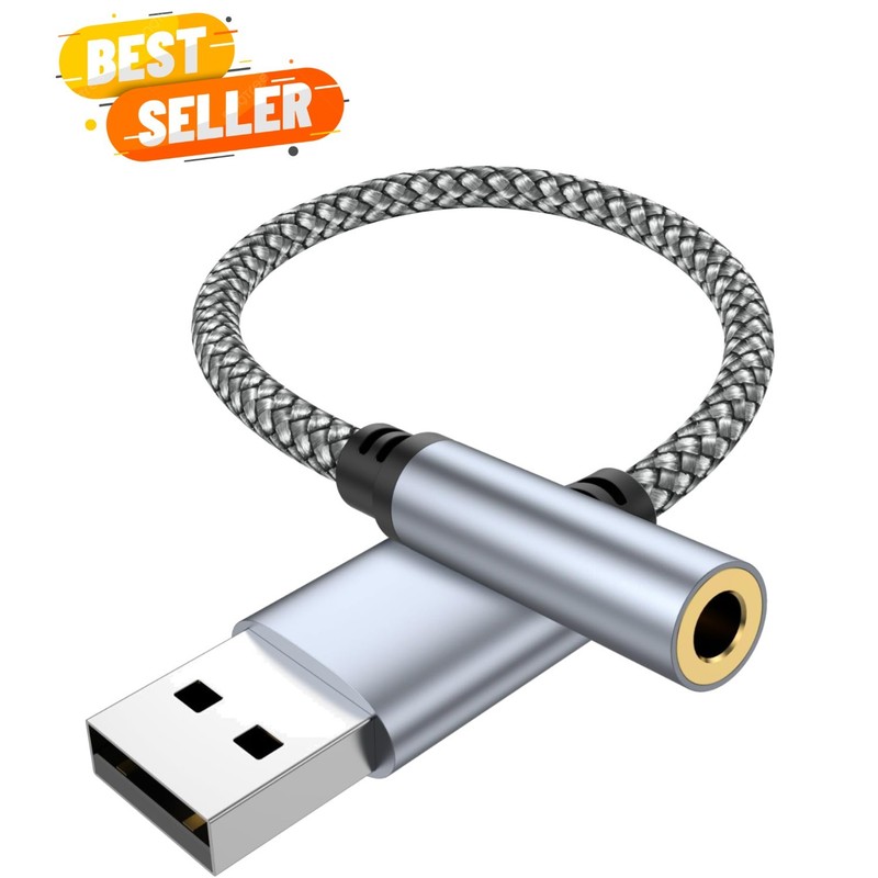 Versatile USB to 3.5mm Audio Adapter for Laptops, Consoles, and Headphones