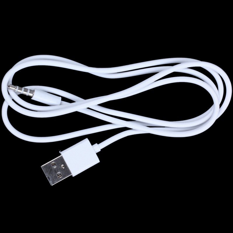 2X 3.5Mm Plug Audio Aux to Usb 2.0 Plug Adapter Charging Cable 1M White U8A2 gallery