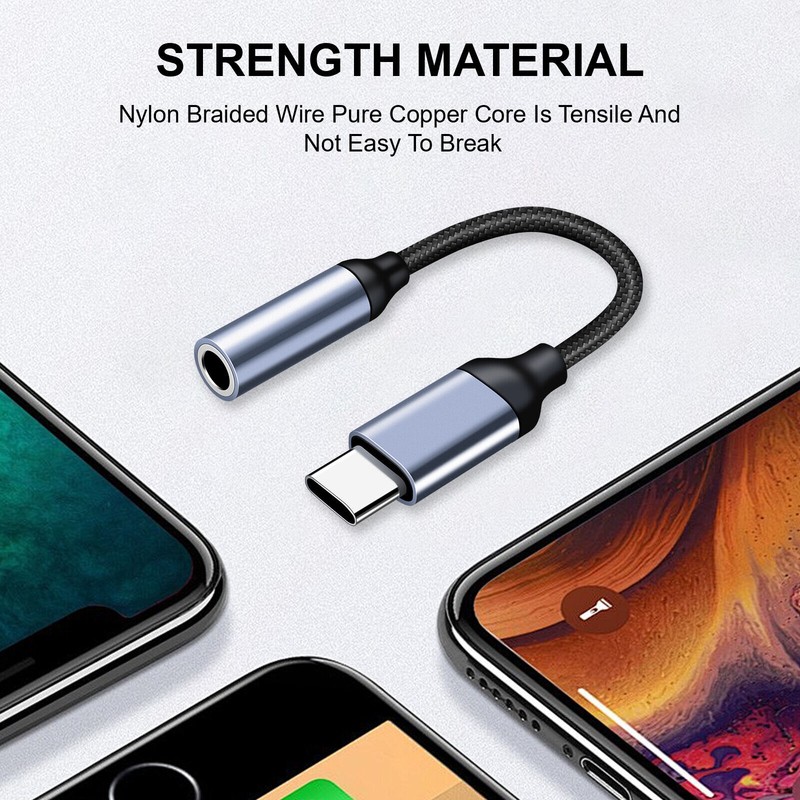 For iPhone 16 Pro Max USB Type C to 3.5mm Aux Jack Adapter Earphone Dongle Cable gallery