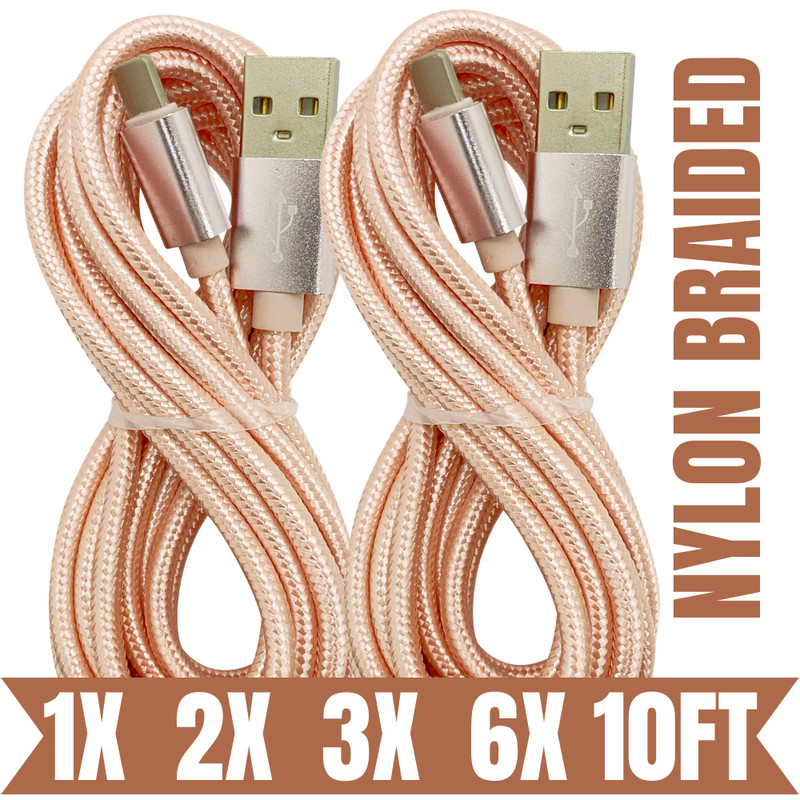 3/6Pack Braided Fast Charger Cable 10Ft For iPhone 14 13 12 8 Charging Data Cord