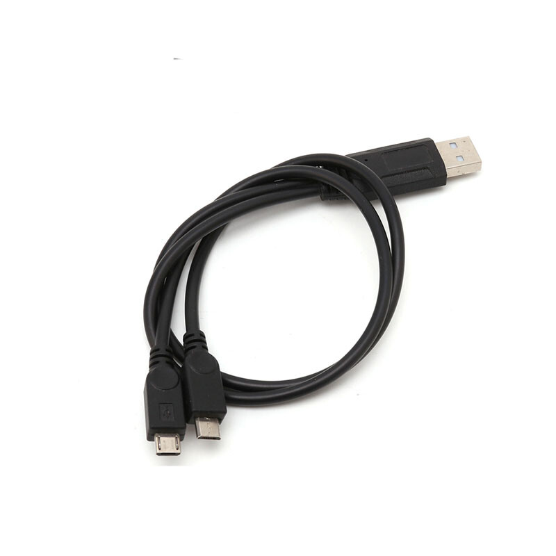 Portable 38cm USB Male Universal Micro USB Dual Male Y Adapter Splitter Cable gallery