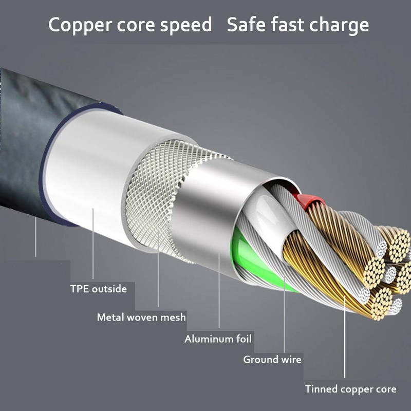 6ft USB Cable Power Cord Fast Charge MicroUSB Wire Long Sync Pu for Cell Phones gallery