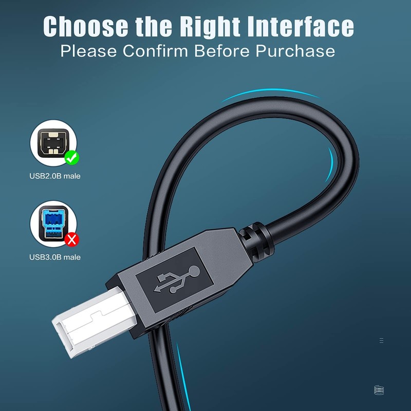 10ft USB A to B Cable for Akai MPK25 MPK49 MPK61 MPK88 MIDI Keyboard PC Cord gallery