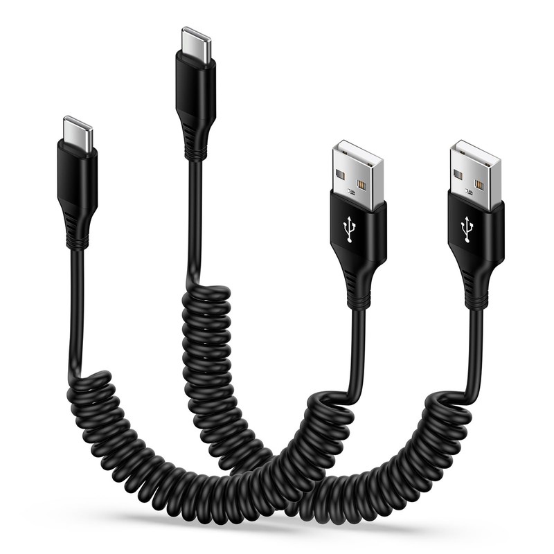 Android Auto Samsung USB C Cable Fast Charging for Car,2 Pack 3FT Coiled C Ca…