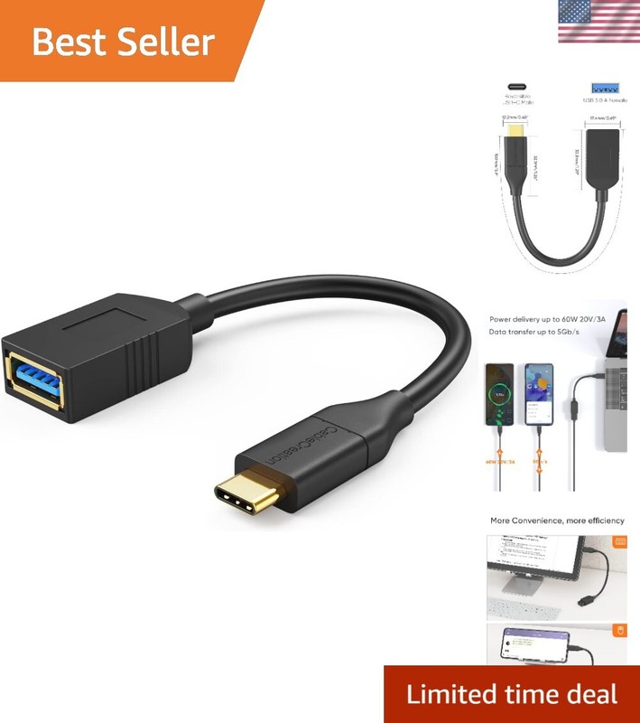 Durable USB C to USB A Adapter Set, 0.5FT, 5Gbps Data Transfer for All Devices