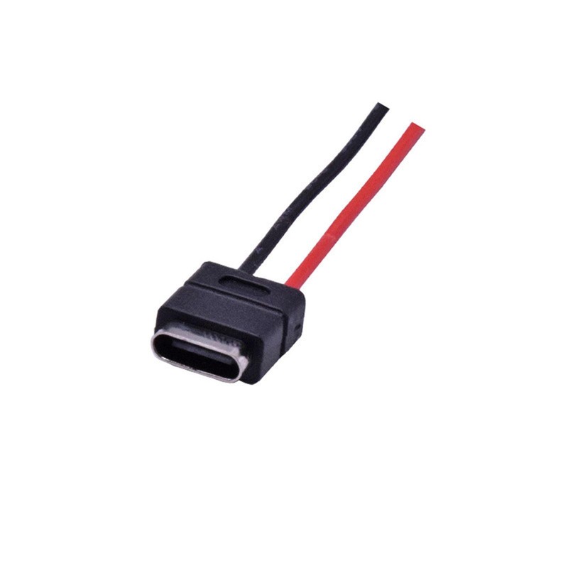 2 Pin USB 2.0 Type-C Connector Welding Wire Waterproof Female Socket Charging d gallery