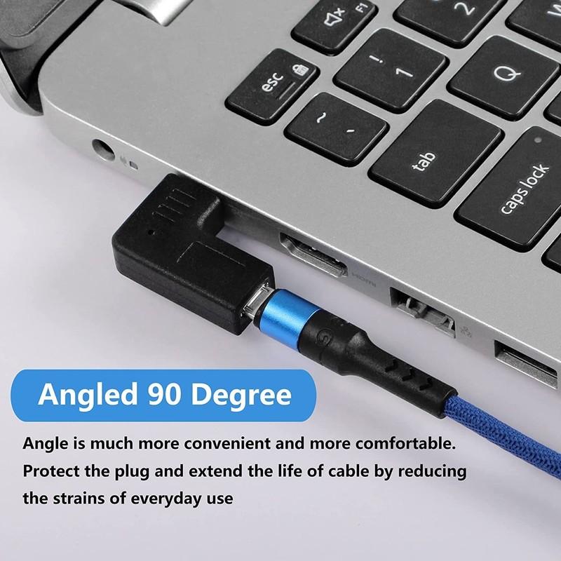 GELRHONR Right Angle USB C to Micro Adapter, 90 Degree Type C Male Black gallery