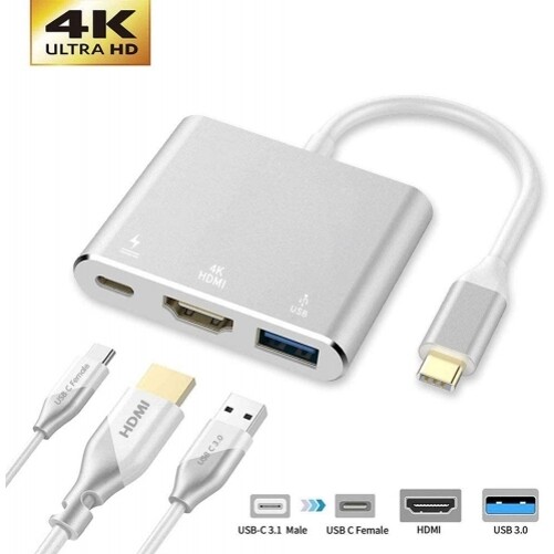 For iPad Air 13" (1st Gen 2024) - PD Port USB-C to 4K HDMI Adapter HDTV Adapter gallery