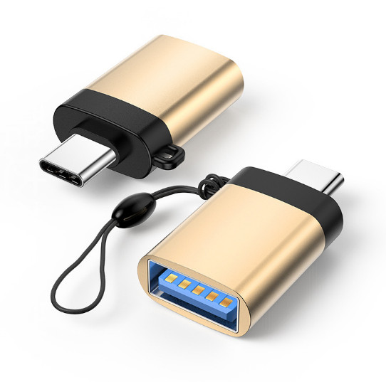 5pcs Golden Mobile Phone USB3.0 OTG Adapter USB to Type-C Converter For U-disk