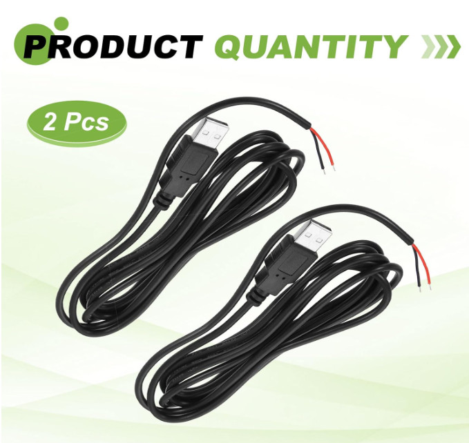 PATIKIL Micro USB Male to 2Pin Bare Wire 24AWG 200cm/79 Inch Long, 2Pcs 5V 3A Mi gallery