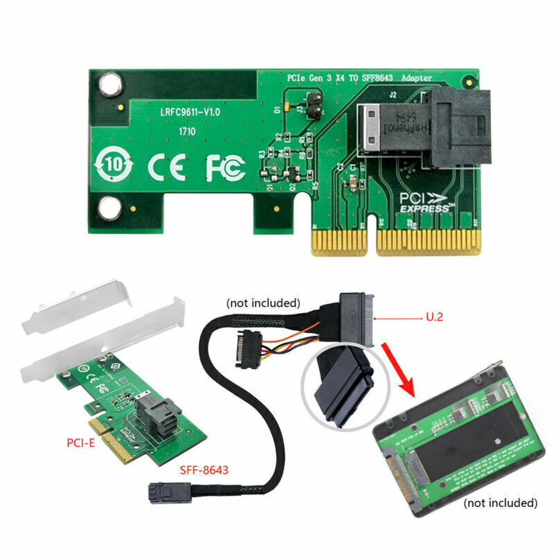 CABLECY PCI-E 4X to U.2 U2 Kit SFF-8639 NVME PCIe SSD Adapter for Mainboard SSD gallery