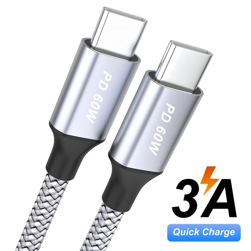 3FT USBC to USBC Braided cable Fast Charging Iphone/Android/iPad/MacOS/Windows