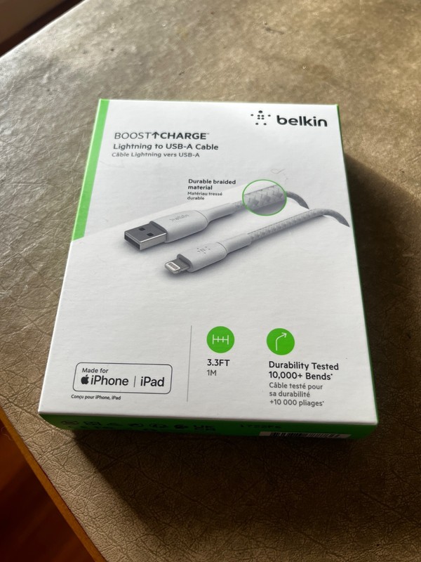 Original Belkin BOOST↑CHARGE MFi-Certified Lightning to USB-A 1M / 3.3FT Cable