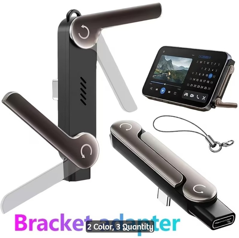 1/2/3pcs Type C Phone Charging Bracket Adapter 2 in 1 Portable Foldable Phone S