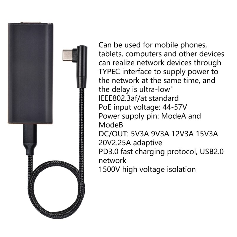 10/100Mbps PoE to USB C Driver Converter PoE to Type C Power Output Ethernet gallery