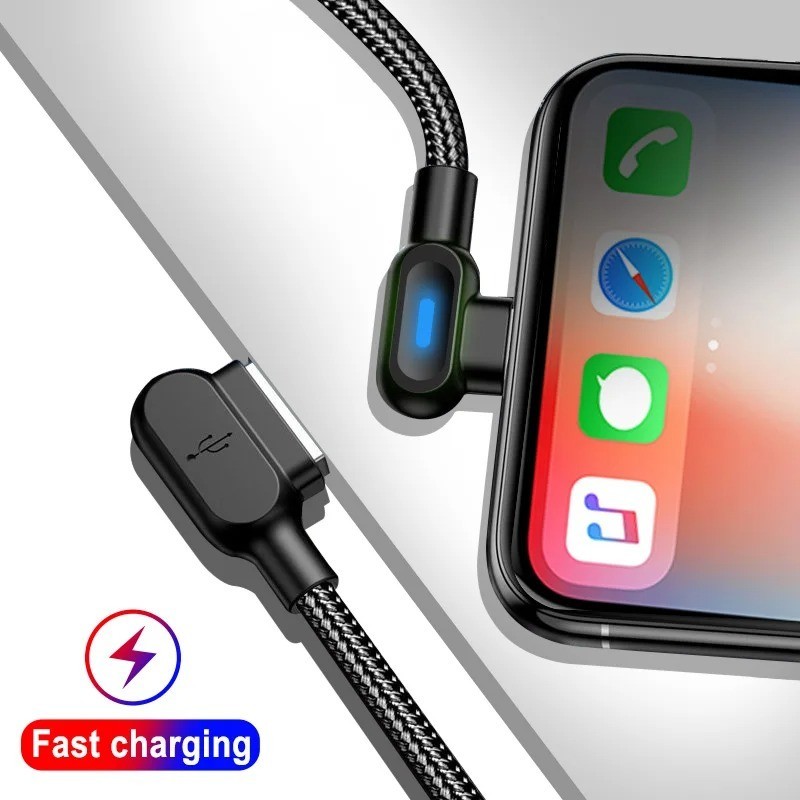 90° Elbow Phone Charger Cable Fast Charging Type-C & Micro USB for iPhone gallery