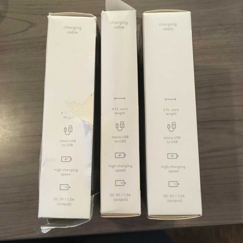 Heyday 6ft & 4ft Micro USB For Android Charging Cable 3 Count Lot gallery