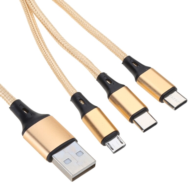 USB Charging Cable Nylon Braided Type C Micro USB 3 in1 Multi Cable gallery