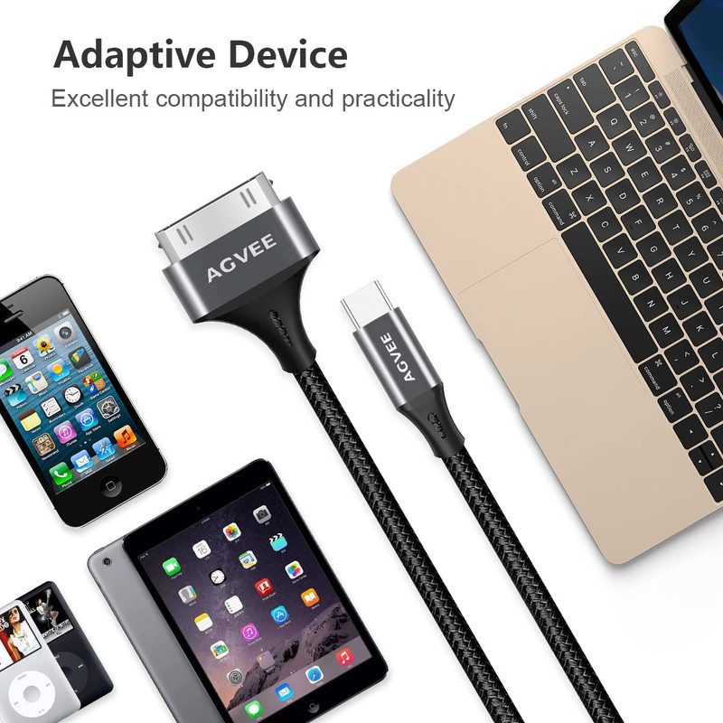 [2 Pack 3Ft USB-C to 30 Pin Cable for Old Iphone 4/4S Ipad 1/2/3 Ipod gallery