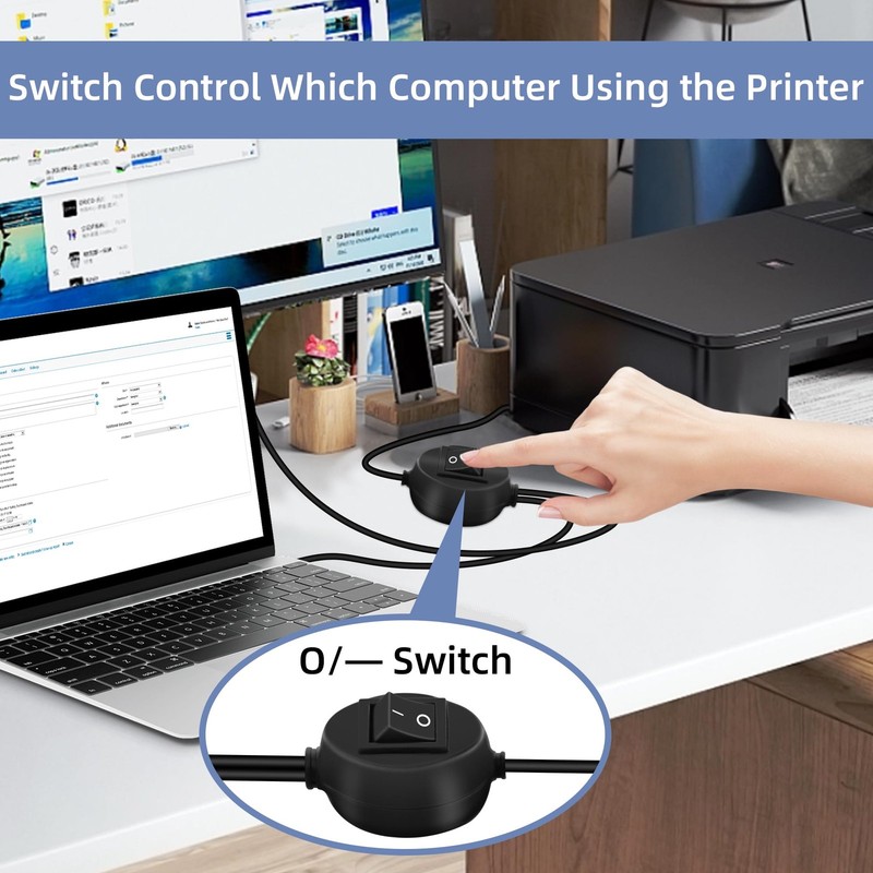 USB Printer Cable Splitter 4.5M 1 USB-A to 2 USB-B Cord for Keyboard Mouse gallery