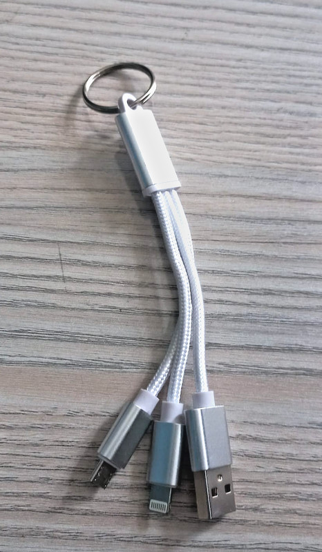 Mobile Keychain Data Cable 3 in 1 Set Fast Charging Cable USB Port Lightening