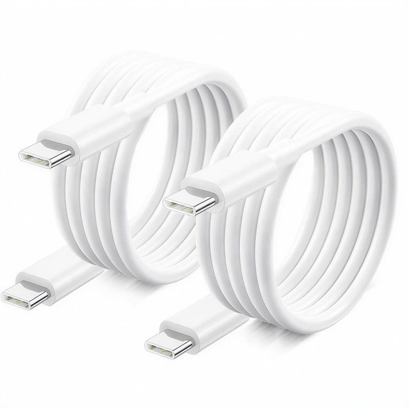 Exeric USB C to C Cable (6FT, 2Pack) 60W Type C Charger Cord Fast 6ft