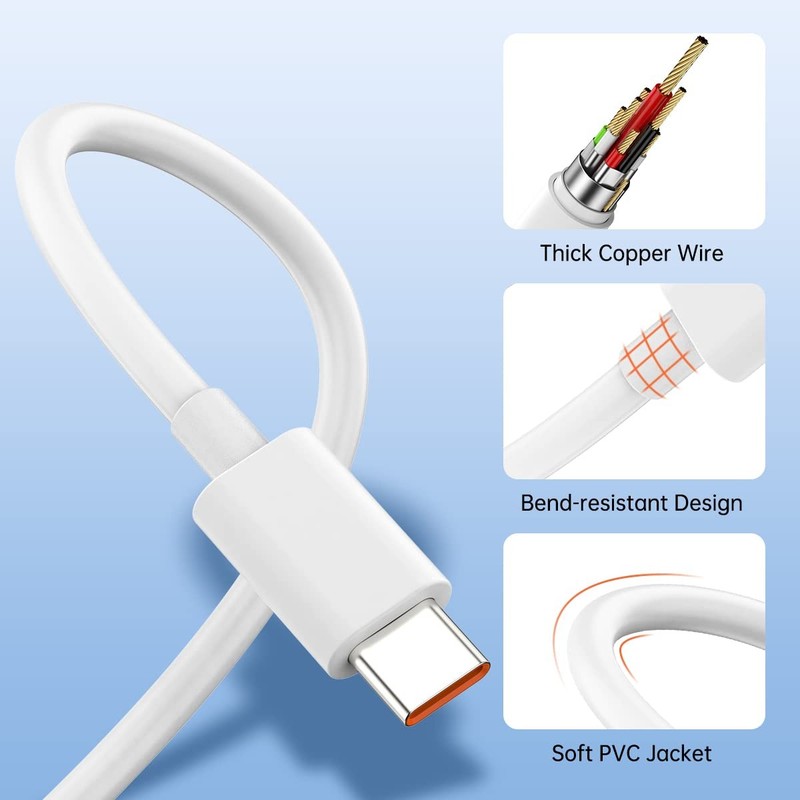 6A USB-C Fast Charging Cable 120W Hypercharge Turbo Type-C 3ft 6ft Combo gallery