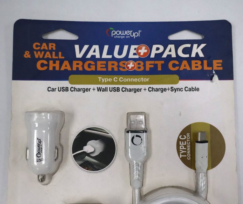 New Power Up 191-05978 Car & Wall Charger Value Pack + 8ft gallery