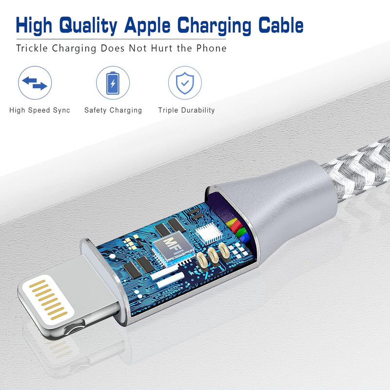 [Apple Mfi Certified] Short Iphone Charger 1Ft 2Pack,Usb a to Lightning Cord gallery