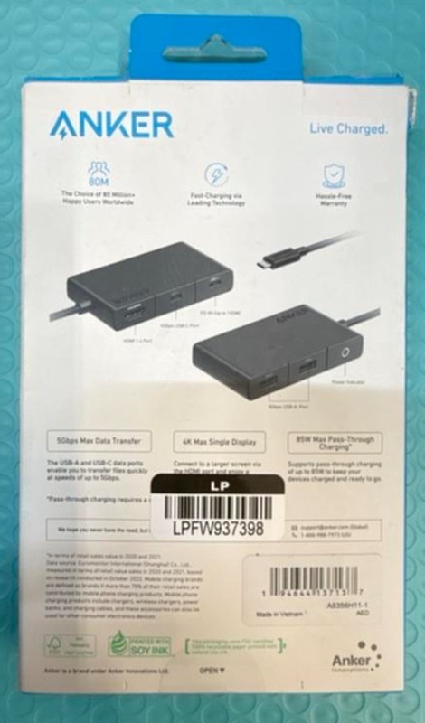 Lot Of 16 Anker 5-in-1 USB-C Hub 4K HDMI 5Gbps 85W Pass Through Charging gallery