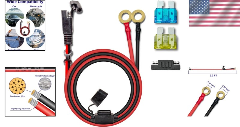 10AWG 3.3FT Charger Cable with SAE Connectors gallery