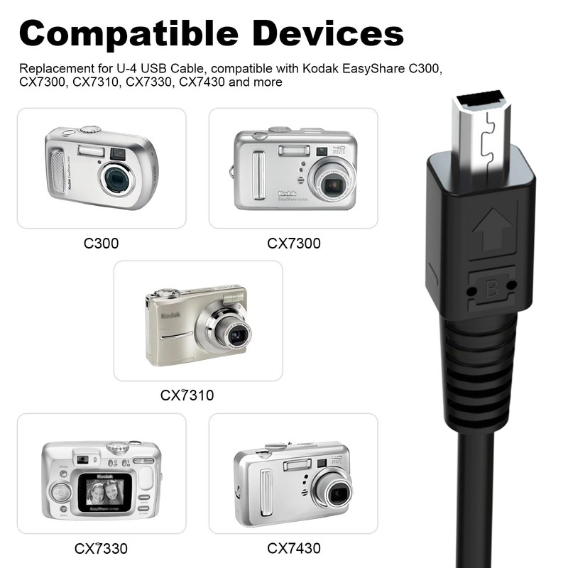 CB-USB1 USB Cable with Olympus -1 Zoom, -2, -200, -2040 Zoom, D-100, D-150, -... gallery