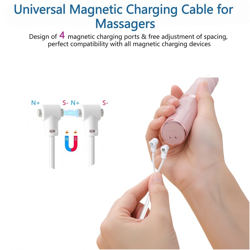 3 Pack-Universal Replacement Magnetic Charging Cable for Massagers, 82cm USB-... gallery