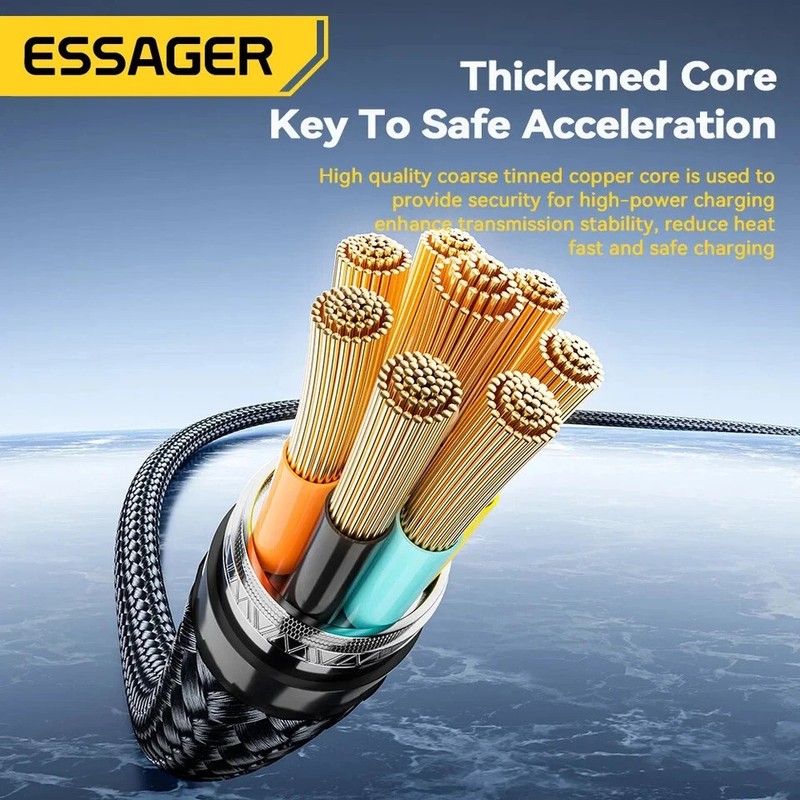 Essager 240W USB Type C To USB C Cable 100W PD 3.1 Fast Charging Charger Wire gallery