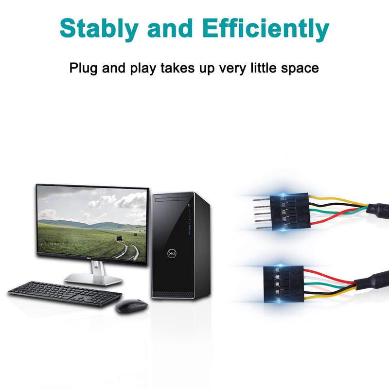 5Pin USB IDC Header Extension Cable,2.54 Dupont 5-Pin Male to Female Motherbo... gallery