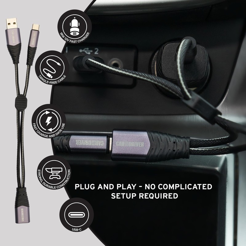 Dash-Sync Car Charger Kit, Dual USB-and USB-A Cable and 12V Adapter, Fast-Cha... gallery