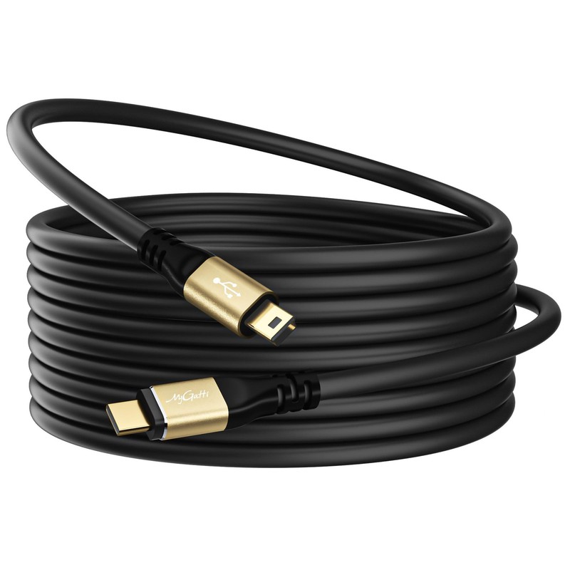 USB C to Mini USB Cable 15FT, Extra Long Mini B 5-Pin to 2.0 Cord, Charging &…