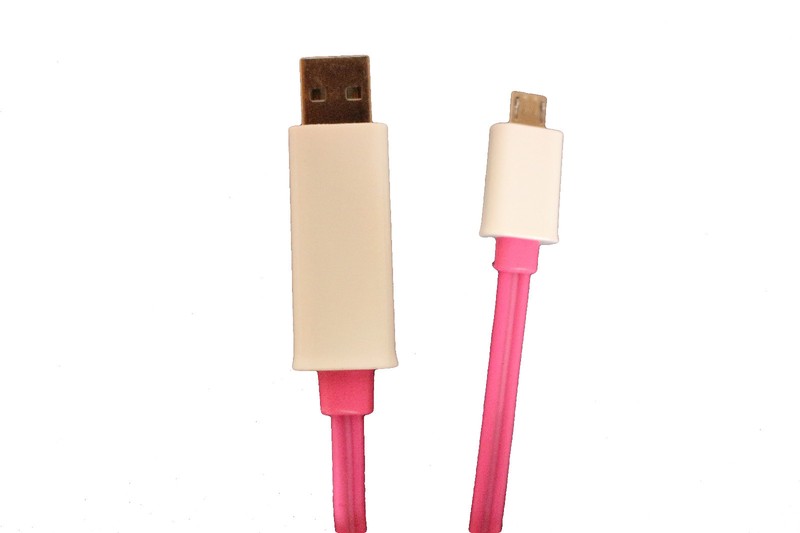 Bytecc U2MICRO-F3PKW LED EL Micro USB Sync DATA Charging Cable