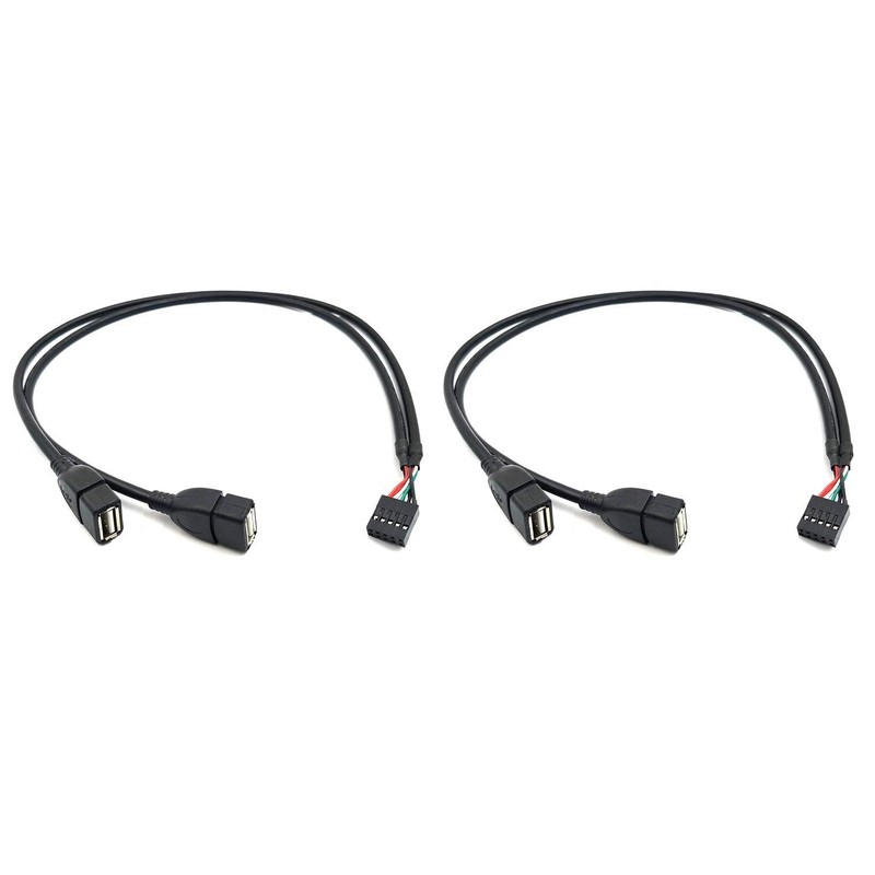 USB Header Splitter – 10 Pin Motherboard to Dual USB 2.0 Female Extender Cabl…