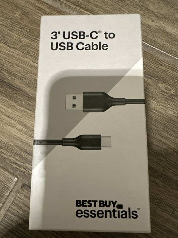BEST BUY ESSENTIALS BE-MCA322K 3′ USB-A TO USB-C CHARGE-AND-SYNC CABLE