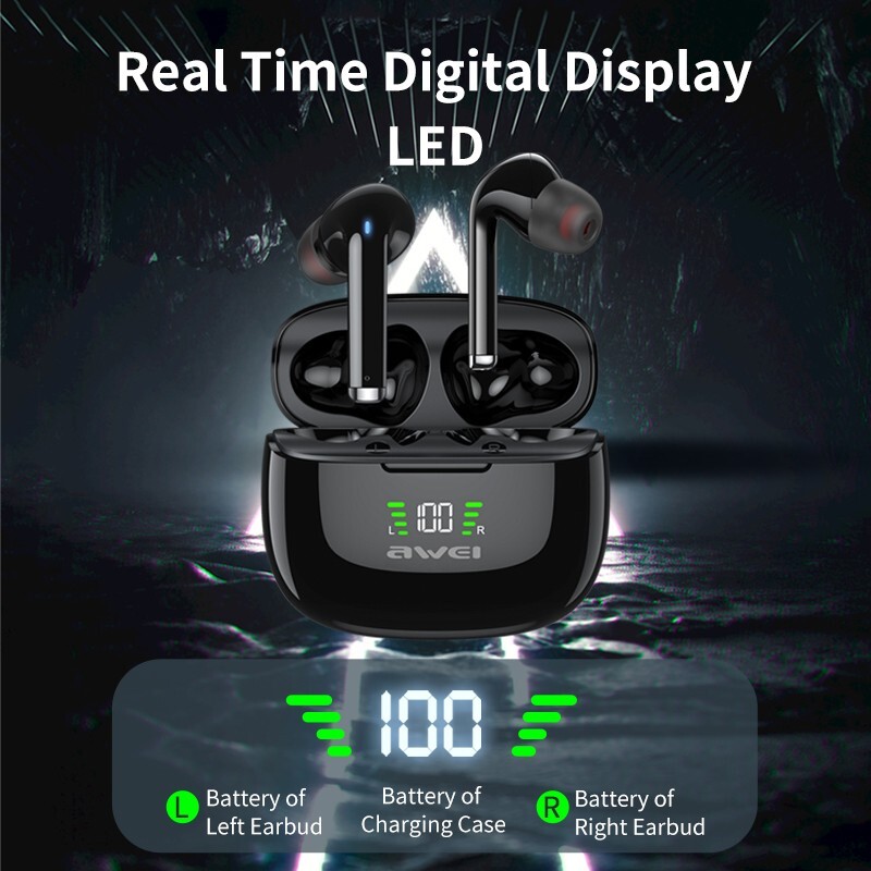 Awei TA8 ANC Bluetooth Earphones Wireless Headphones LED Display TWS Headset gallery